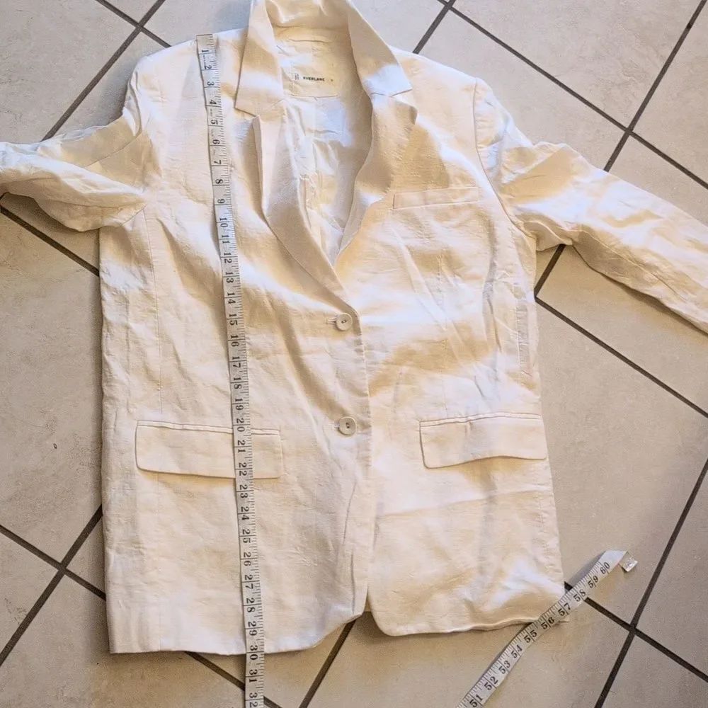 NEW Everlane The Oversized Blazer in Linen Bone White Size 12 - Picture 10 of 14